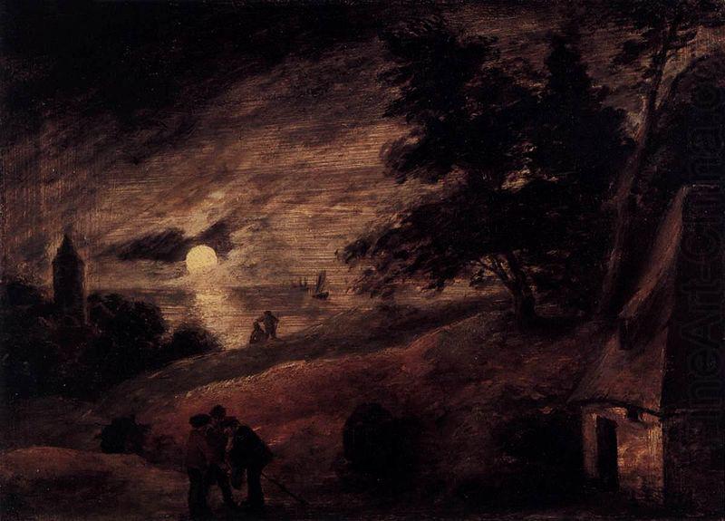 Dune Landscape by Moonlight, Adriaen Brouwer